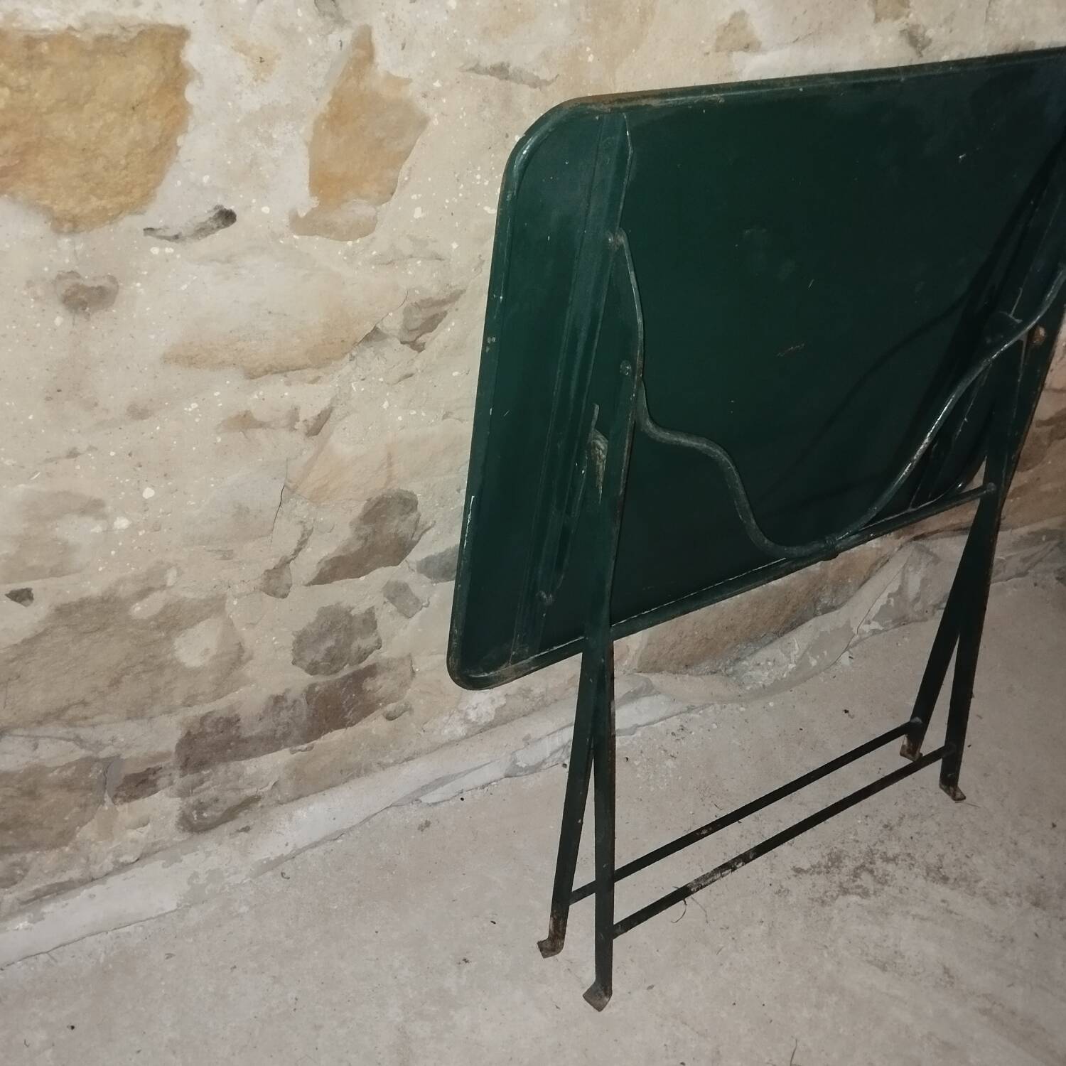 Folding wrought iron garden bistro table