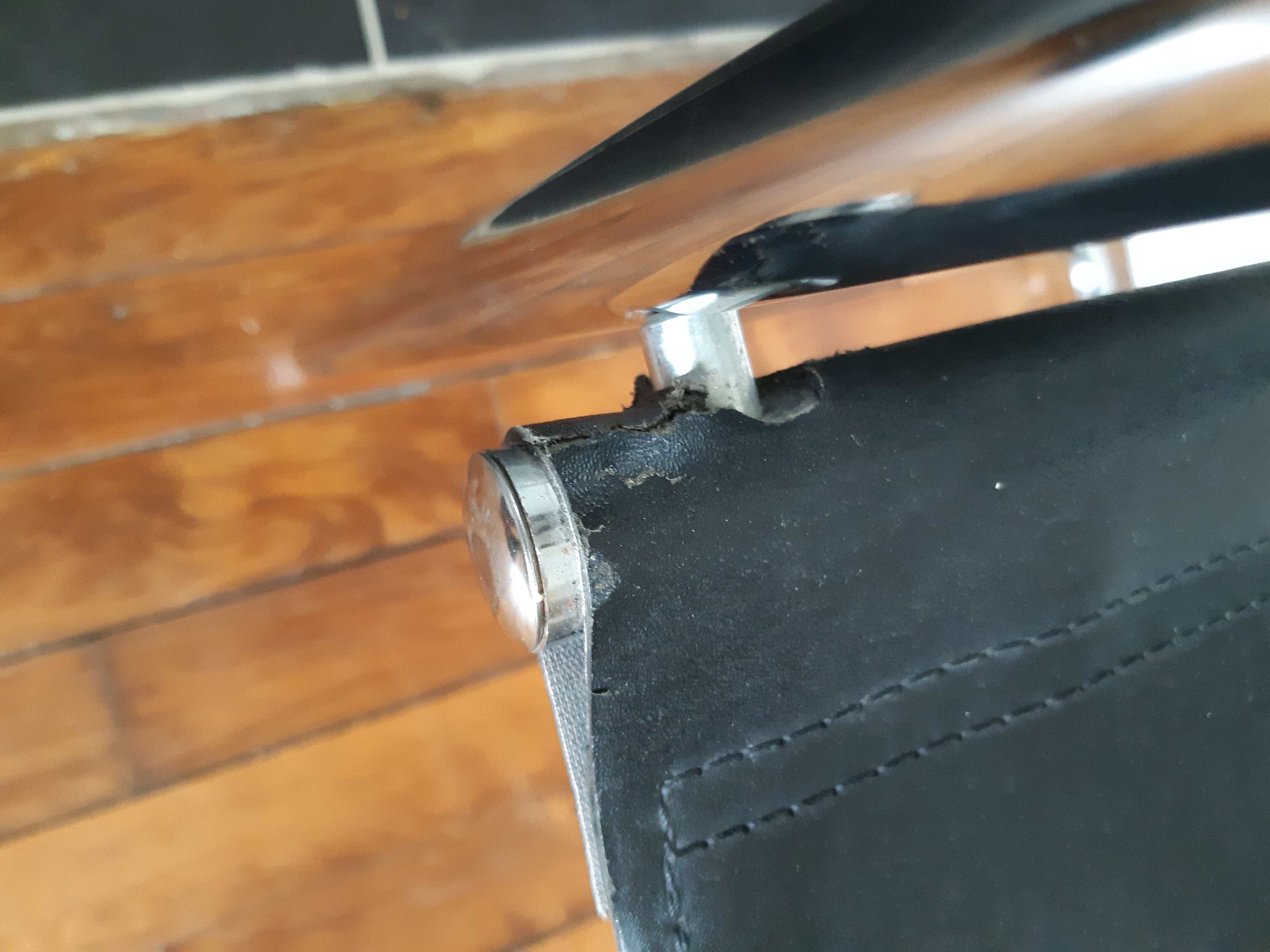 Lot of 3 vintage metal and skai armchairs