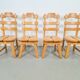 Dutch Brutalist Dining Chairs with Ladder Backrests in Oak, 1960s, Set of 4