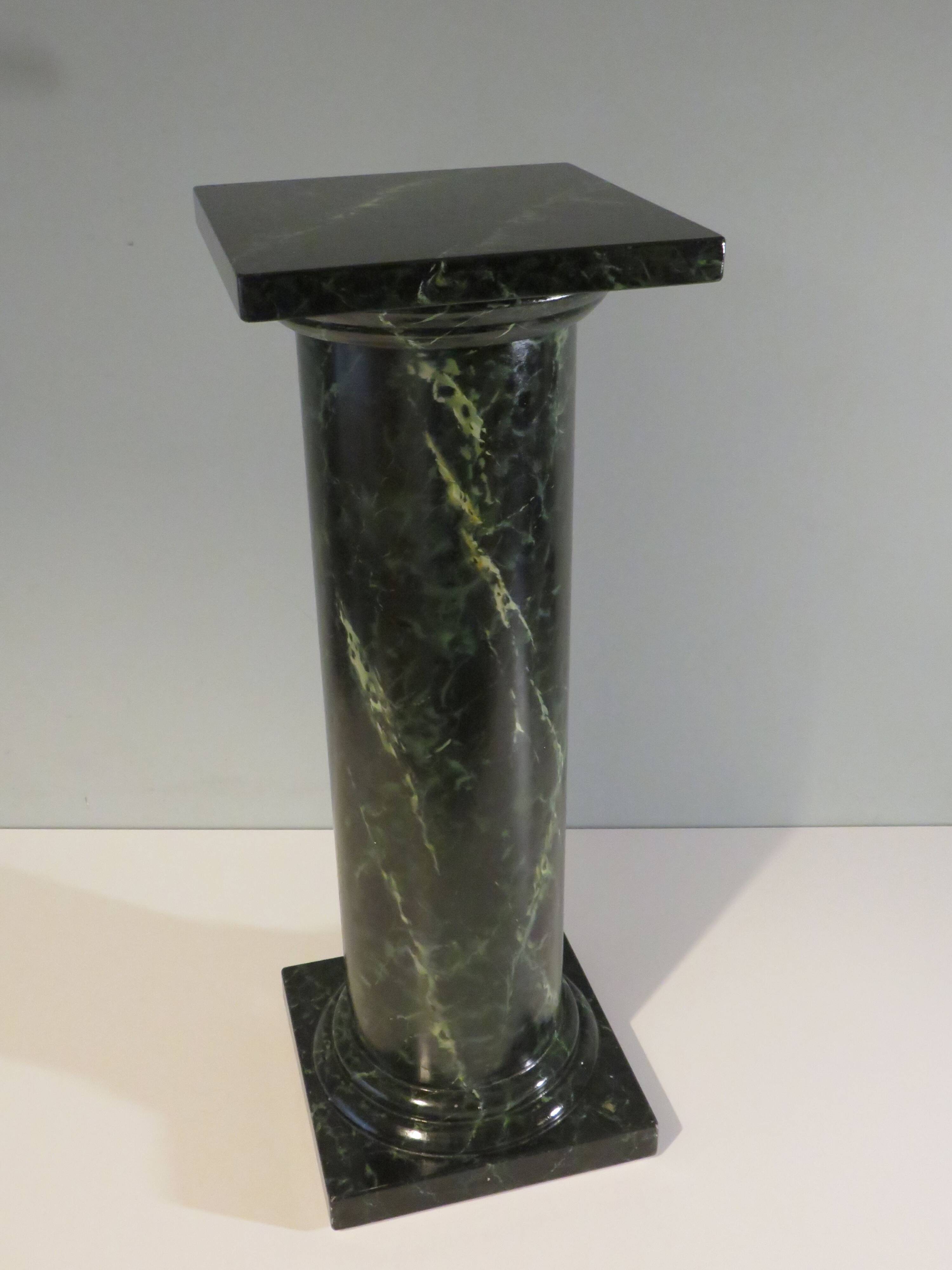 Faux marble column, base, mid-20th century.
