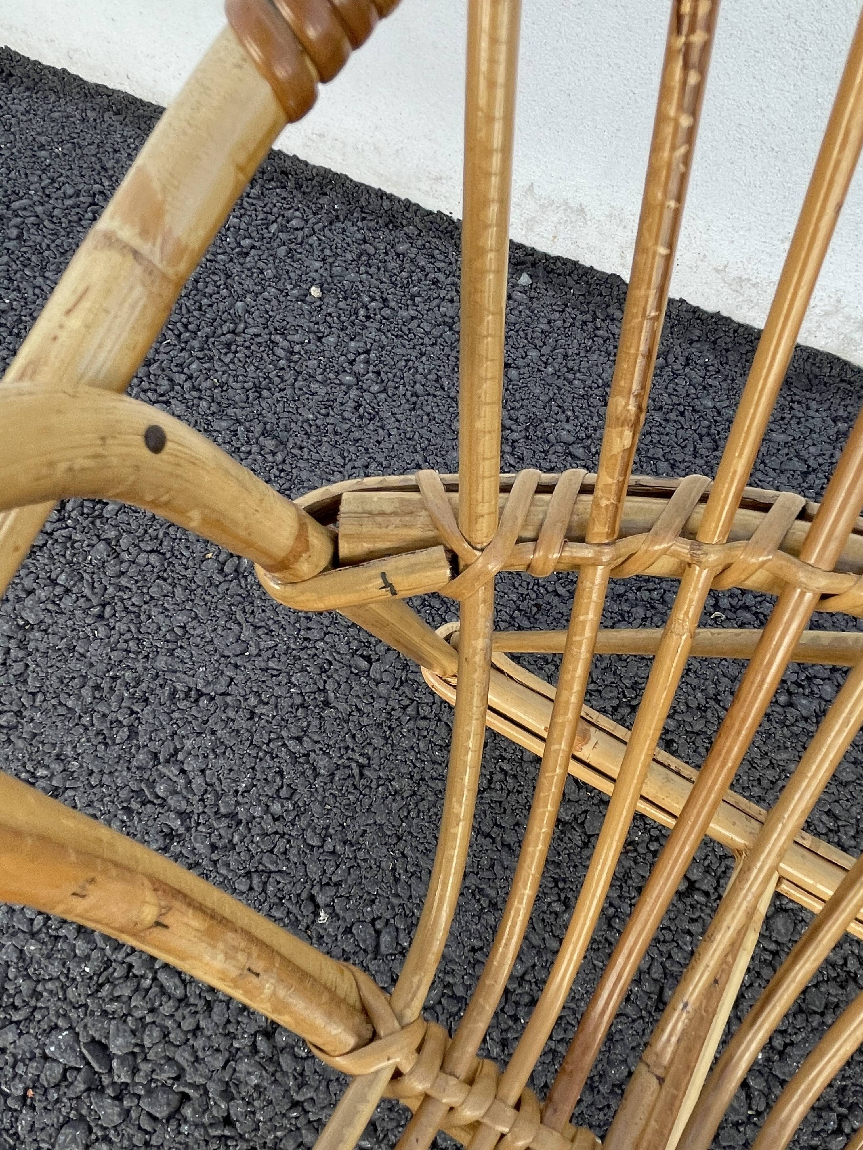 Armchair child wicker shell 70s