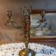 2-arm bronze candlestick, with eagle, 19th century