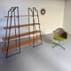 Étagère bibliothèque bois et métal design des années 80