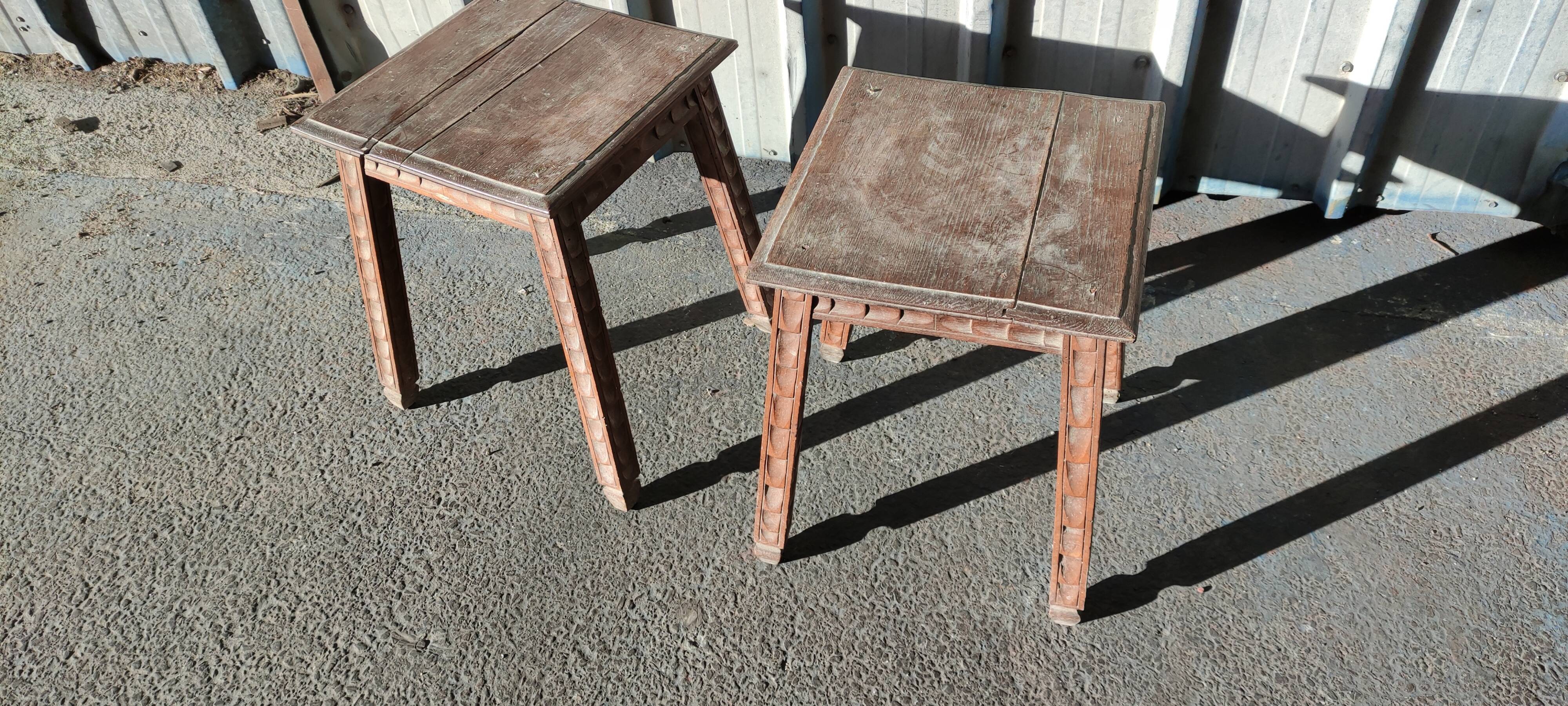 Pair of wooden stools