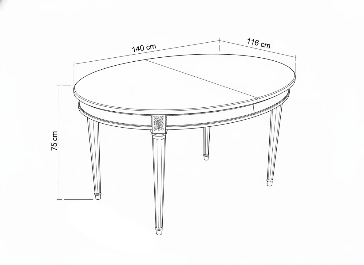 Oval dining table in Louis XVI style