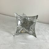 Solid glass lamp and dried flower lampshade from the 60s/70s