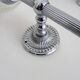 Pair of vintage Karl Lenz wall sconces. Chrome-plated metal and glass
