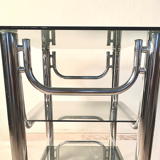 Console smoked glasses, chrome structure, 70s