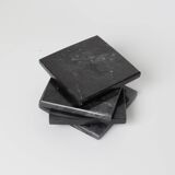 Madeji – Black Square Natural Marble Coasters - set of 4
