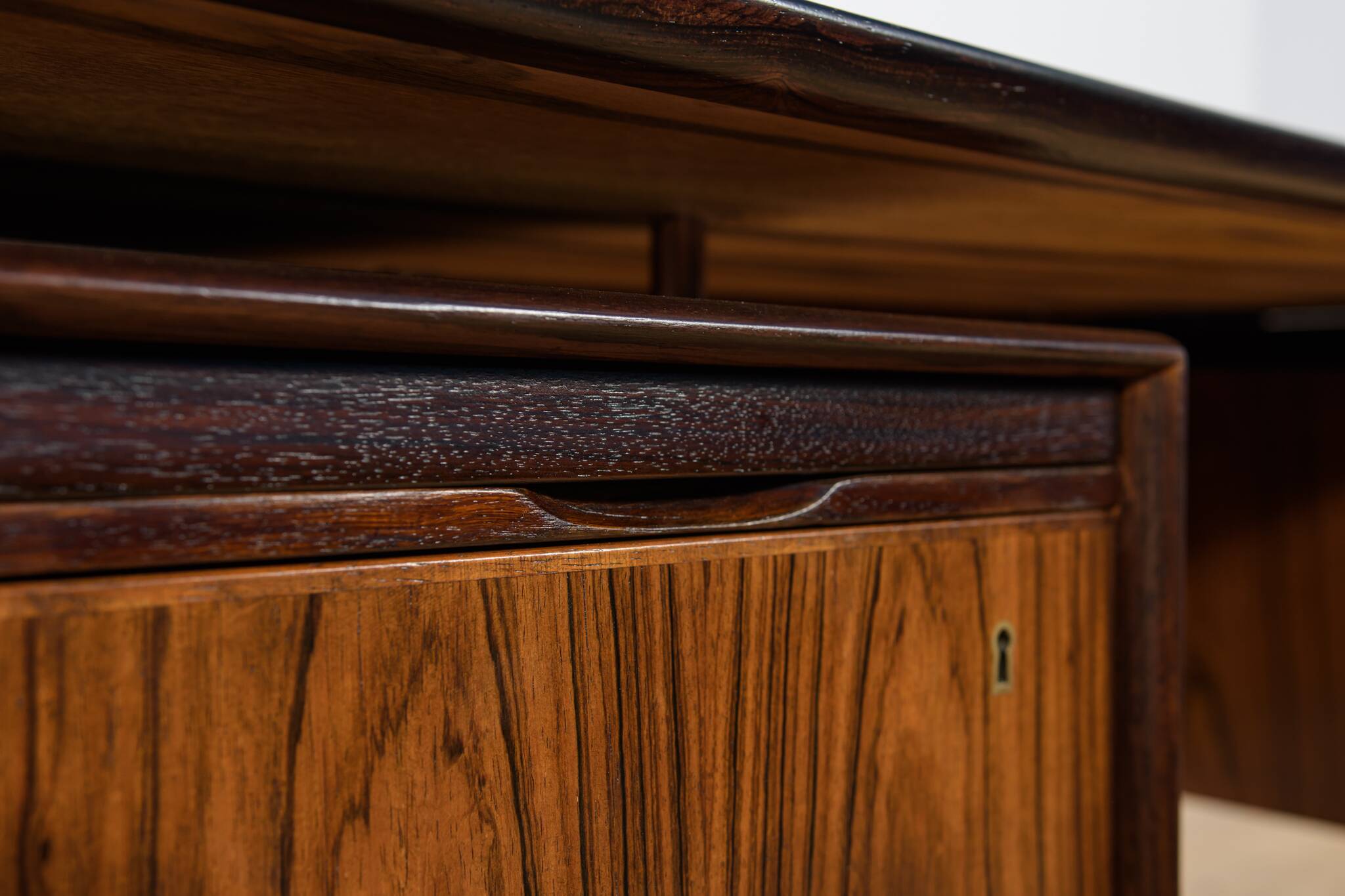 Large Mid-Century Freestanding Rosewood Desk, Denmark, 1960s