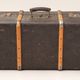 Vintage travel trunk – Wood, textured canvas and metal fittings