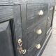 Industrial furniture craft six drawers two black doors