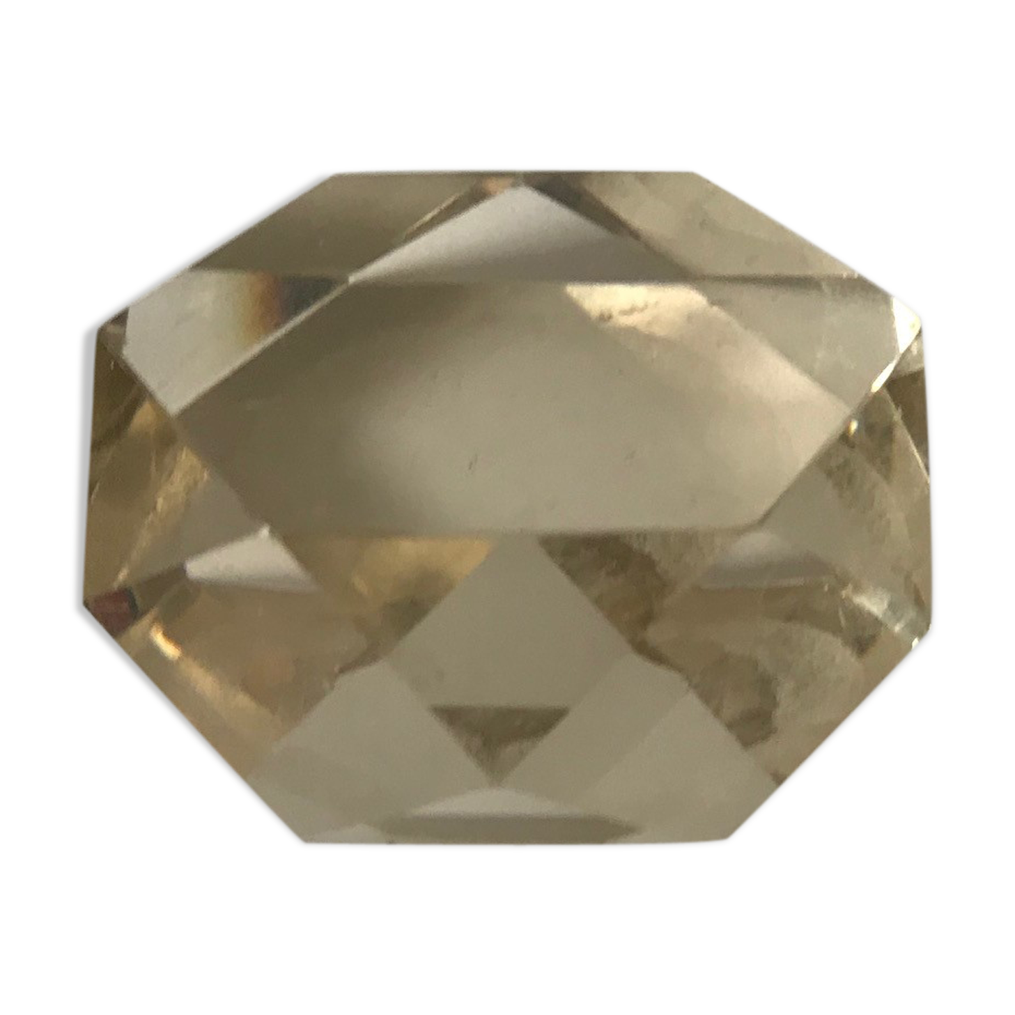 vinatge glass paper press has facets