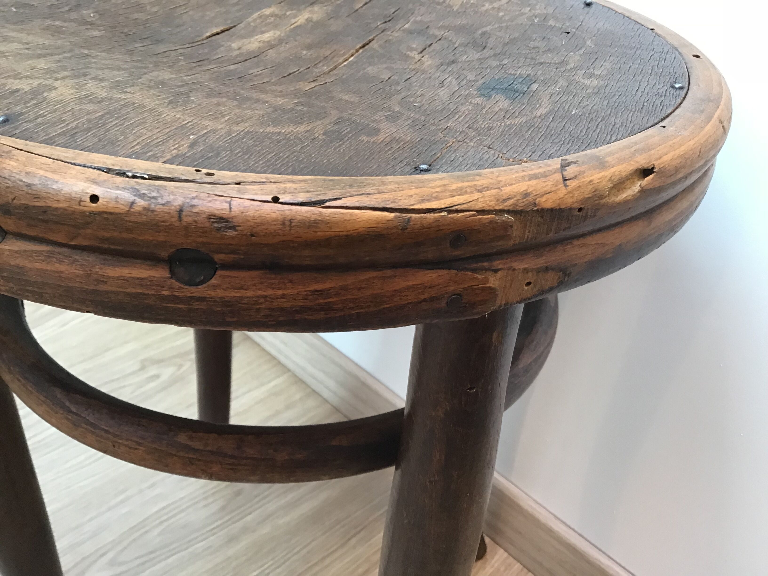 Small bar vintage Fischel beech stool