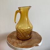Carafe en verre ambré vintage