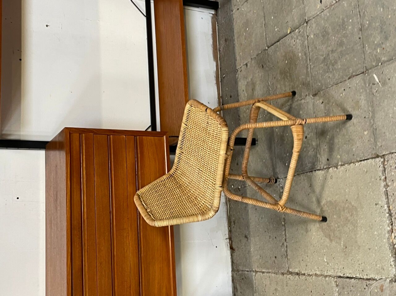 Vintage bar stool in rattan design Rohe 1960