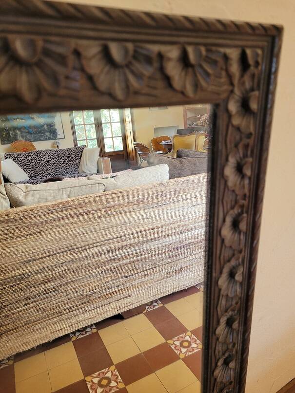 Old carved wood mirror