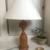 Turned wooden lamp