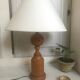 Turned wooden lamp