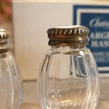 Goldsmith christofle salt shakers salters solid silver & glass