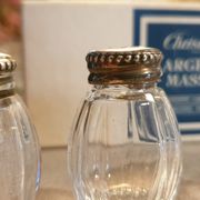 Goldsmith christofle salt shakers salters solid silver & glass