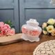 Vintage orange flower globe – Opal glass lampshade with a seventies design
