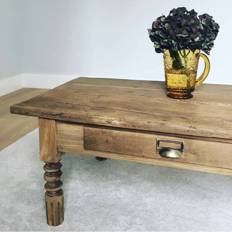 Vintage solid wood coffee table