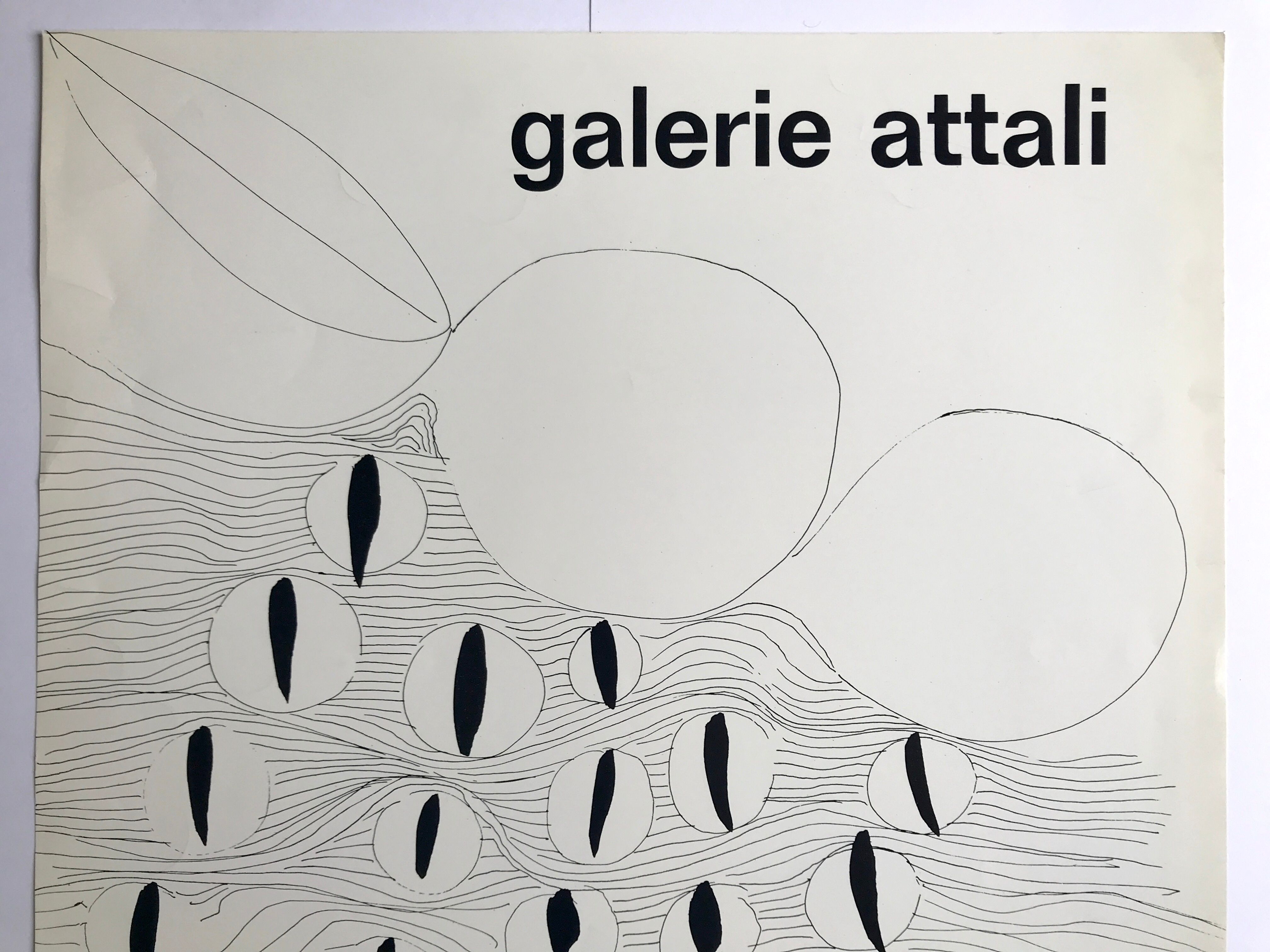 Original silkscreen poster by alberto guzman, galerie attali, 1975