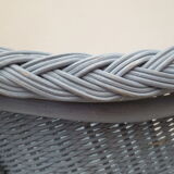 Child Wood brand rattan and wicker armchair in periwinkle blue