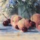 Painting bouquet of flowers and fruits