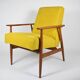 Fauteuil original "FOX", Pologne années 1970, entièrement restauré, jaune