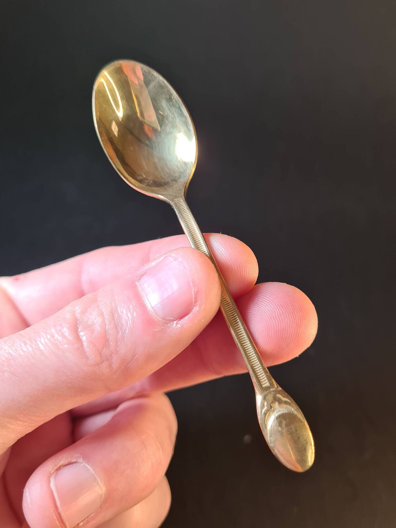 Title: Set of 12 Small Moka Spoons Gold-Plated – Vintage Elegance