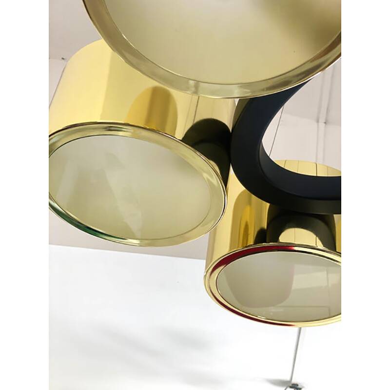 Contemporary Italian Oval Metal Gold Candlestick