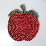 Vintage Rattan Apple Trivet