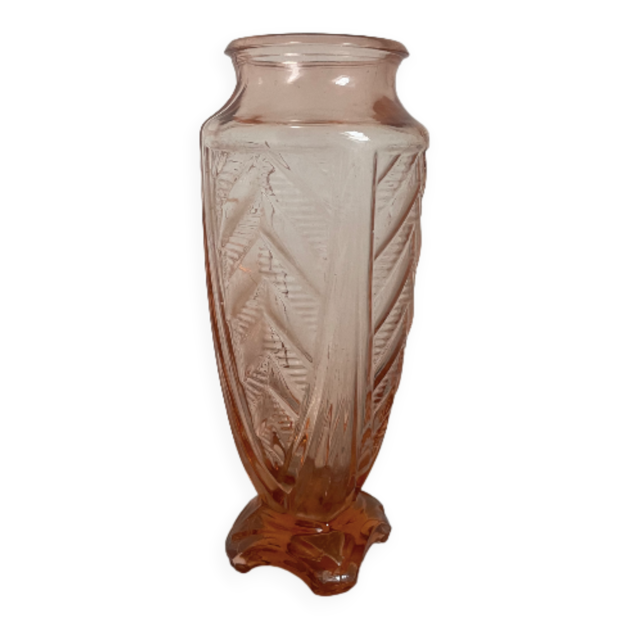 High vase art deco salmon pink