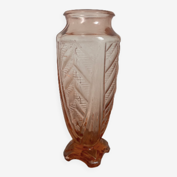 Vase haut art déco rose saumon