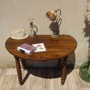 Ancienne table console en noyer, pieds en cuillère de miel