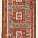 5x11 Kilim Red & Blue Geometric Vintage Rug, 168x342Cm