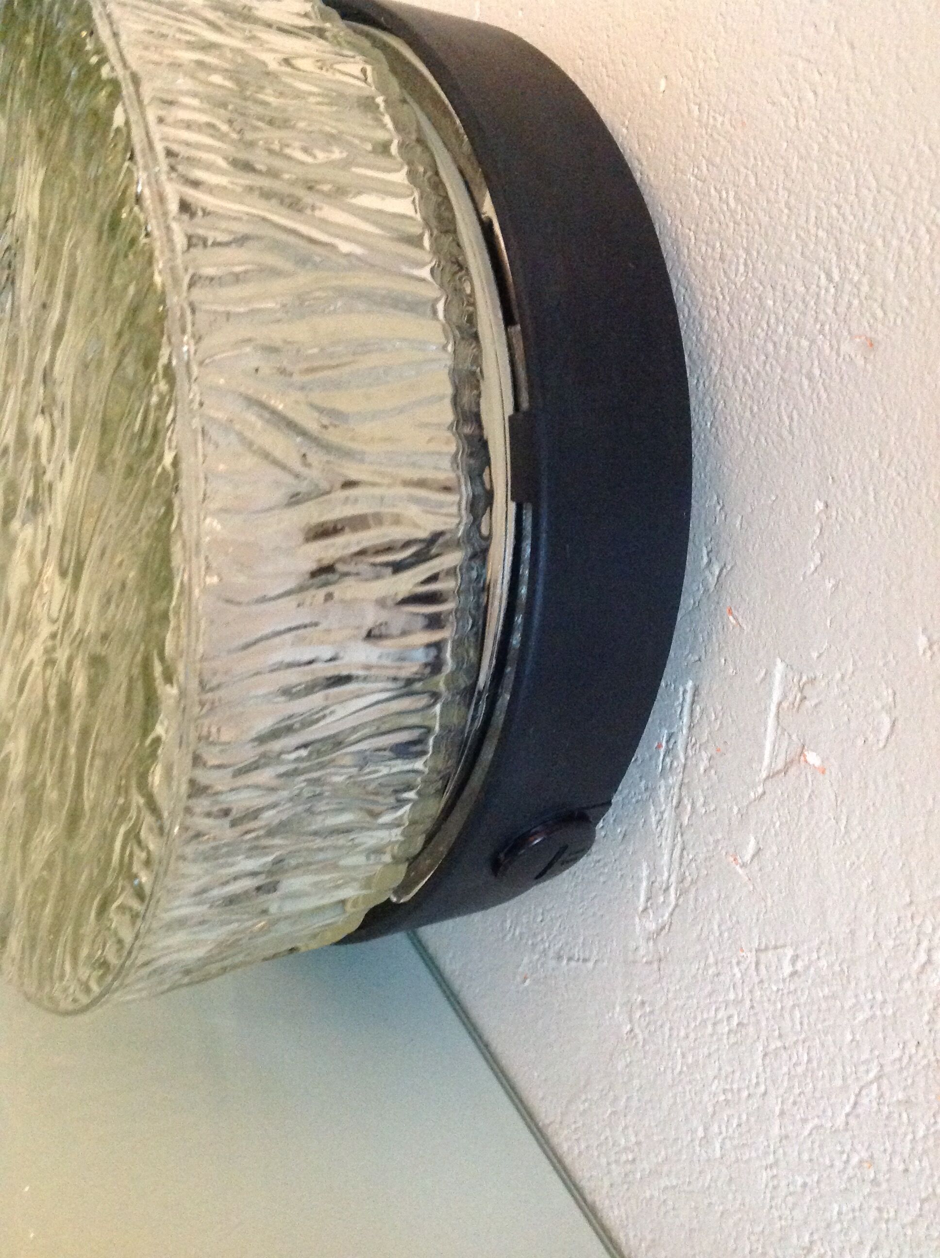 Vintage 60s-70s round ice glass ceiling light