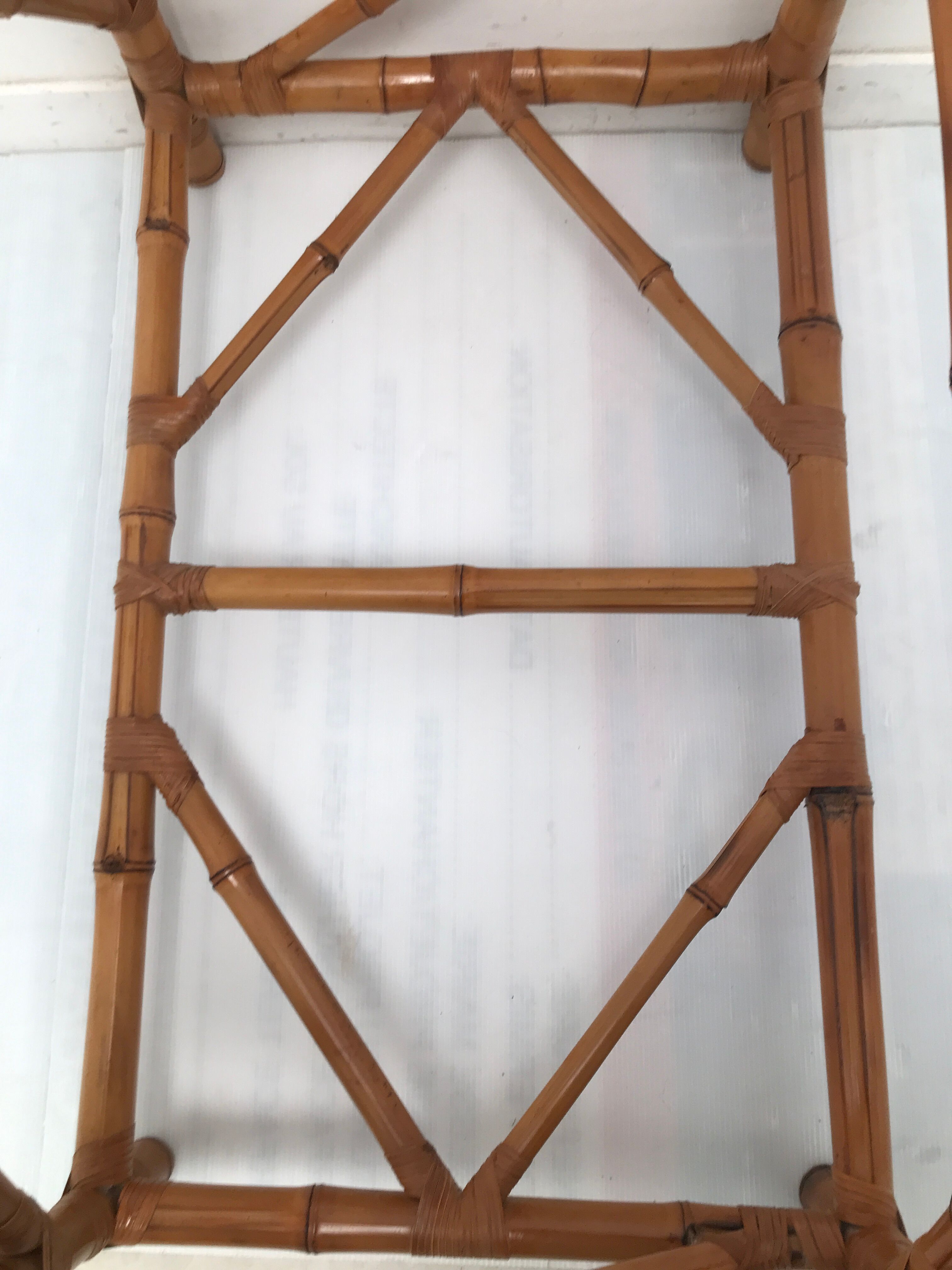 Vintage coffee table in real bamboo and glass 60/70