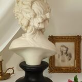 Bust young girl resin and marble XXth