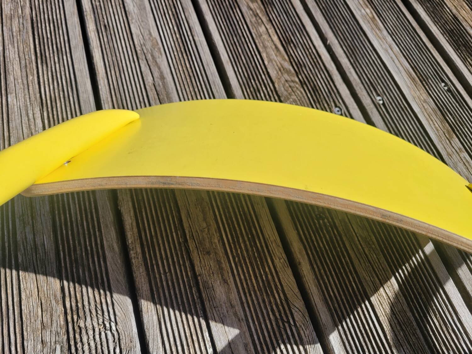 Pair of yellow plywood chairs