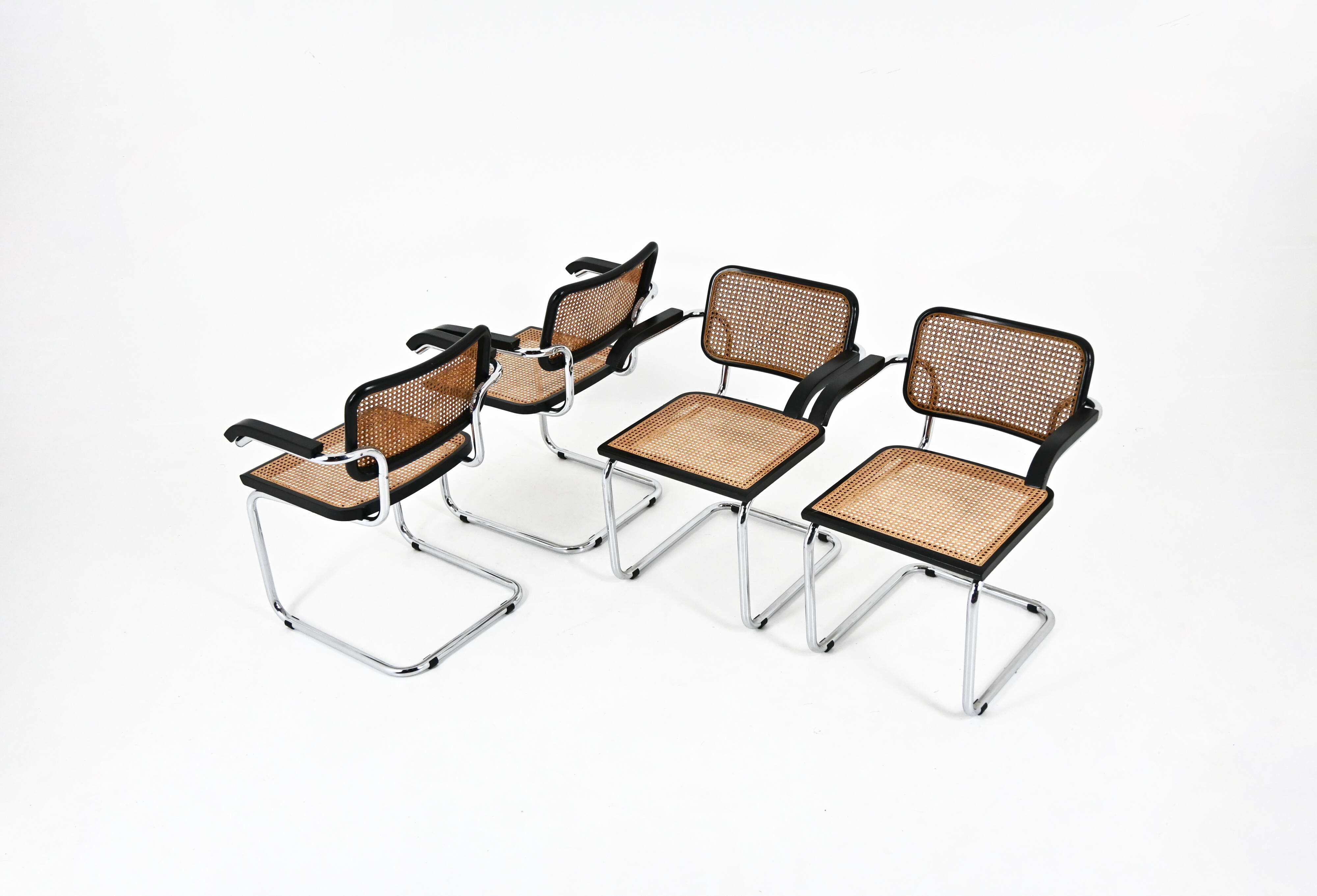 Set of 4 Style B32 Dining Chairs by Marcel Breuer