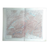 Une carte de géographie issue Atlas  Richard  Andrees année 1887 die Schweiz   Suisse