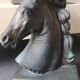 Pair of Horse Bookends with Flaming Manes. Ceramic.