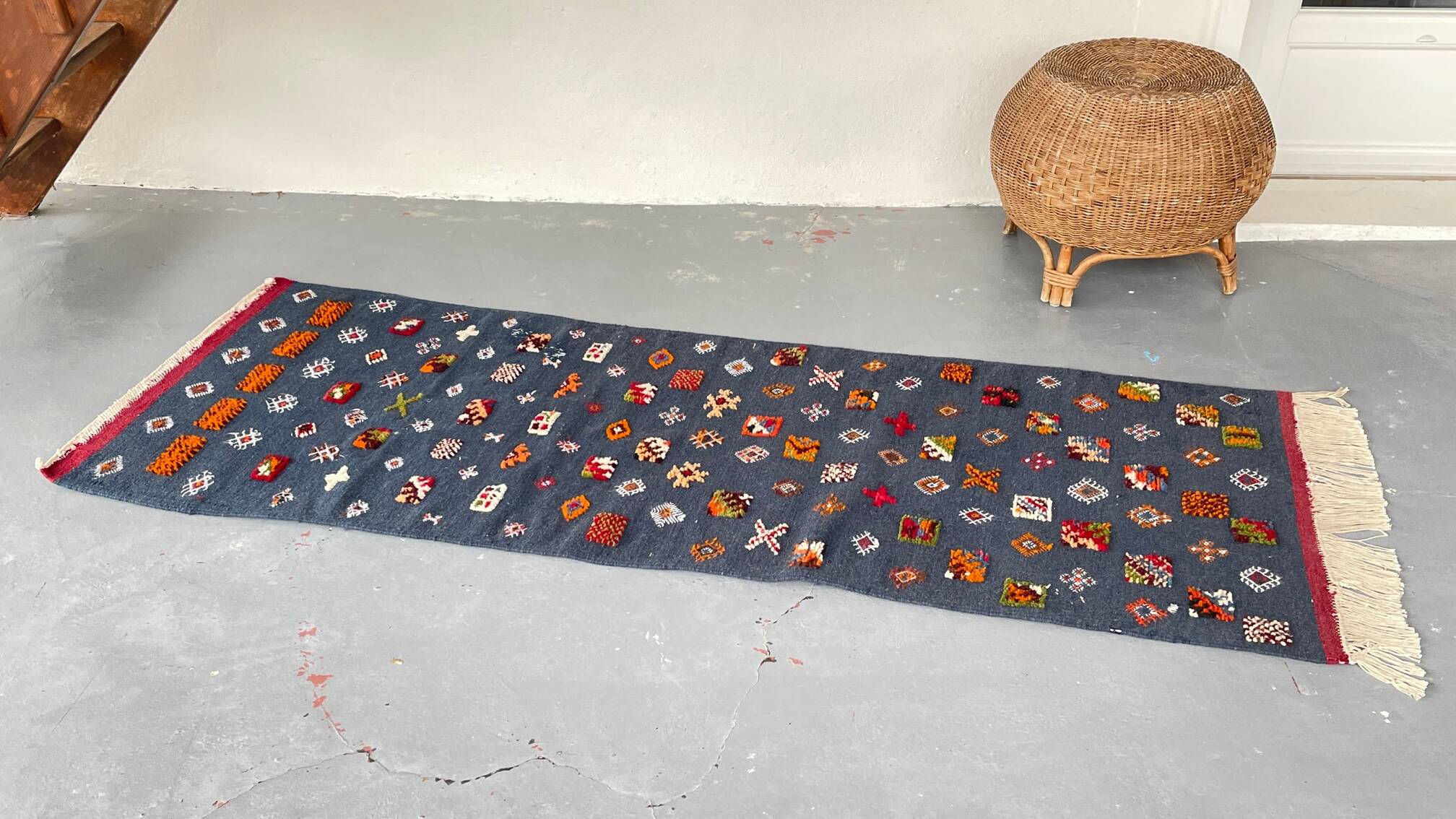 Berber Kilim Hallway Rug VINTAGE Velvet Patterns