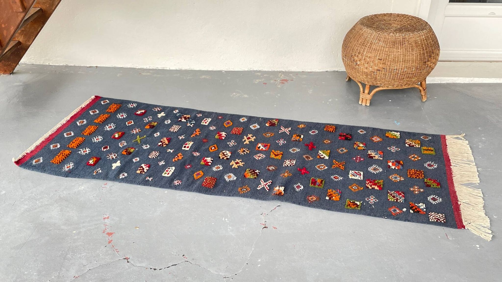 Berber Kilim Hallway Rug VINTAGE Velvet Patterns