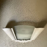 "Arlus" wall light in Art Deco style made of plaster and smoked glass.