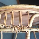 1960 wicker rattan coffee table