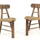 Ensemble de 2 chaises tripodes brutalistes